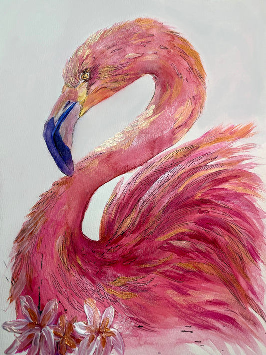 “Pink Plume” Flamingo Print